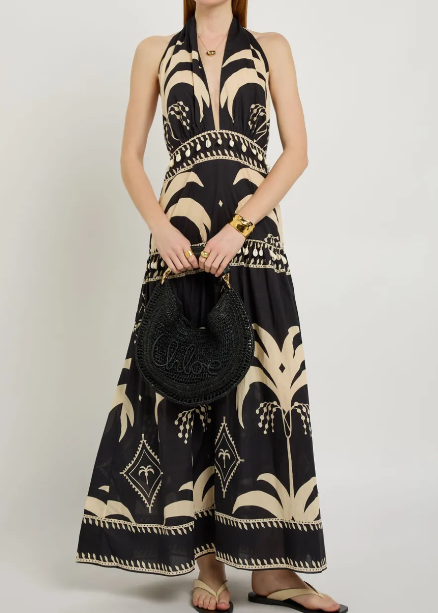 Latin Rhythms patterned cotton maxi dress