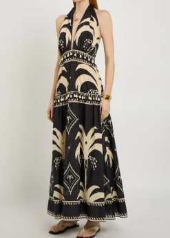 Latin Rhythms patterned cotton maxi dress