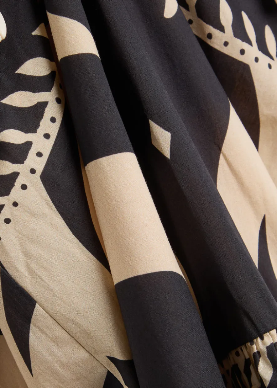 Latin Rhythms patterned cotton maxi dress