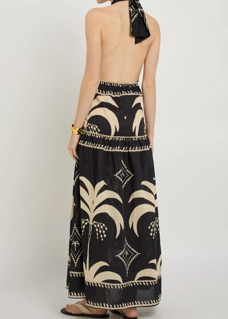 Latin Rhythms patterned cotton maxi dress