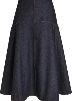 La Triangle de-Nîmes panelled midi skirt