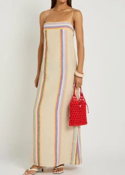 Laura striped linen maxi dress