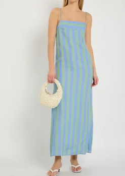 Laura striped linen midi dress