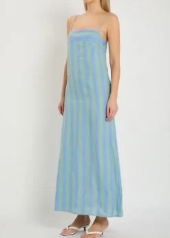 Laura striped linen midi dress