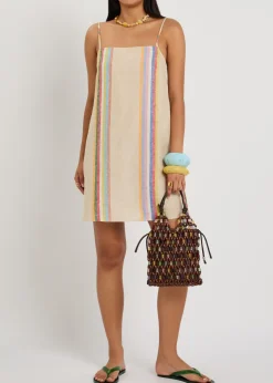 Laura striped linen mini dress