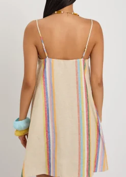 Laura striped linen mini dress