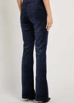 Laurel slim flared-leg velvet trousers