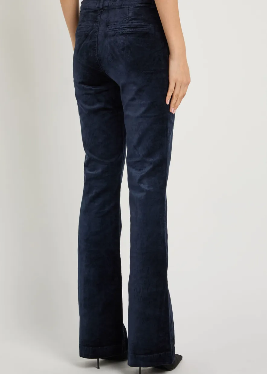 Laurel slim flared-leg velvet trousers