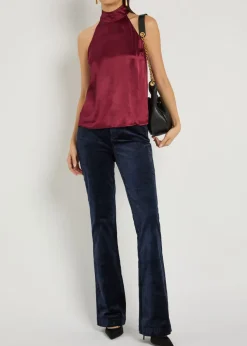 Laurel slim flared-leg velvet trousers