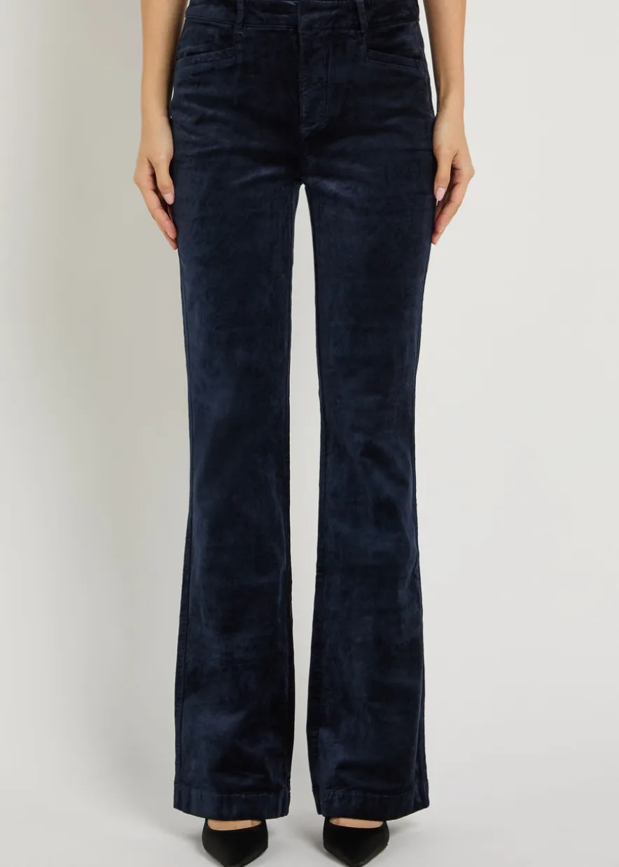 Laurel slim flared-leg velvet trousers