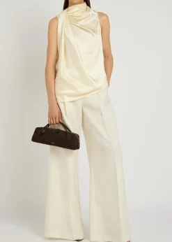 Laurence wide-leg wool and silk-blend trousers