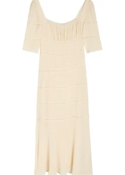 Laverna lace-trim chiffon midi dress