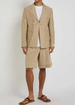 La Veste Melo slubbed linen-blend blazer