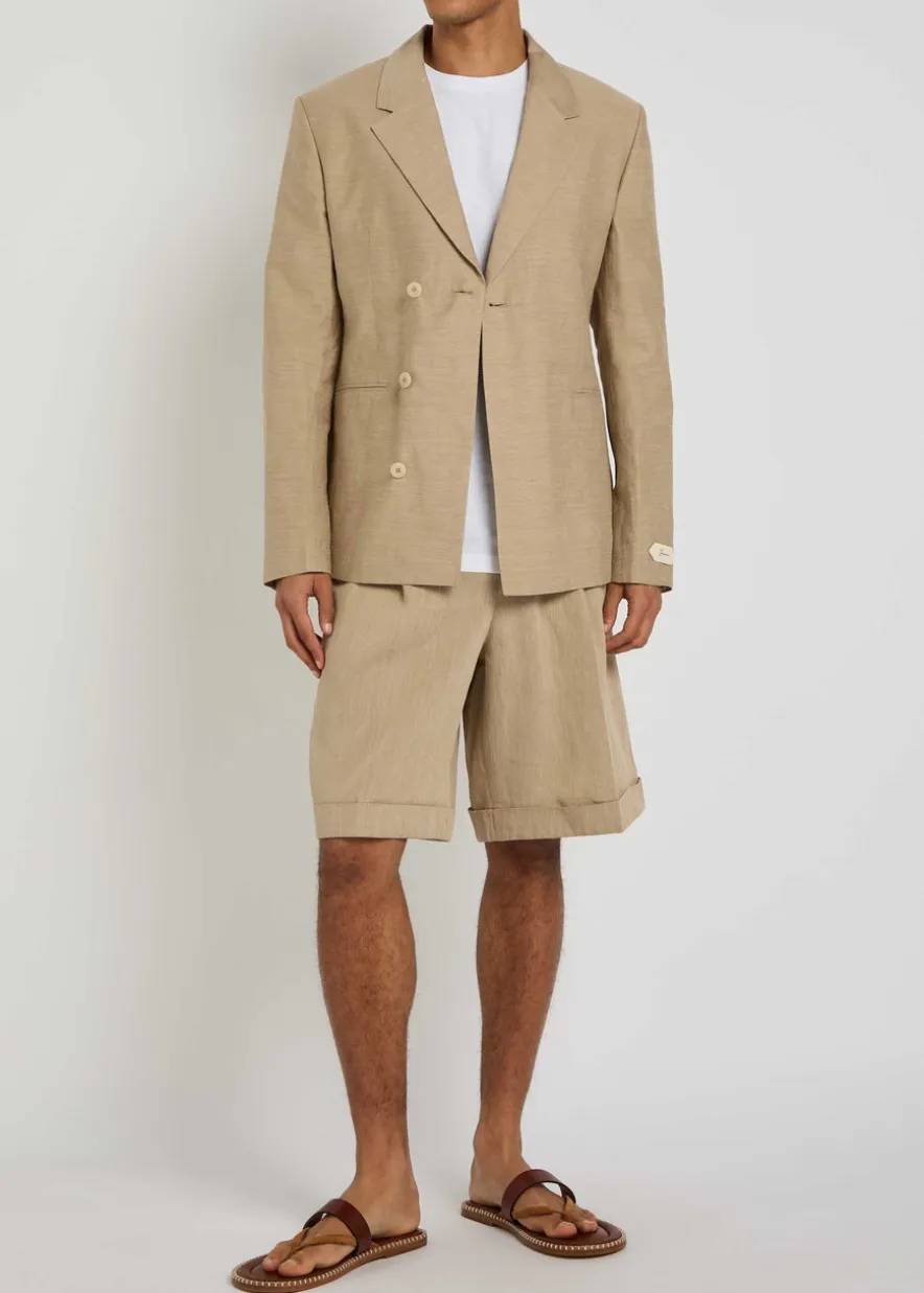La Veste Melo slubbed linen-blend blazer