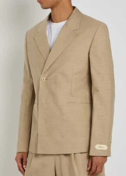 La Veste Melo slubbed linen-blend blazer