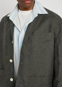 La Veste Pastro striped linen jacket