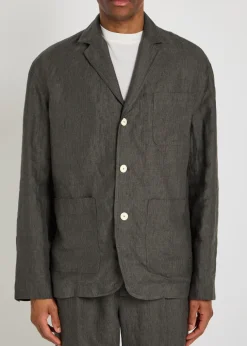 La Veste Pastro striped linen jacket