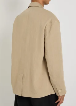La Veste Pastro striped linen jacket
