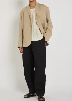 La Veste Pastro striped linen jacket