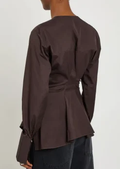 Lavinia darted cotton-poplin shirt