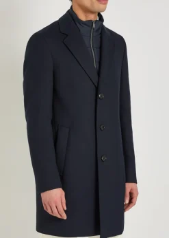 Layered cotton-blend coat