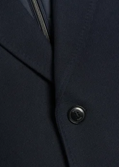 Layered cotton-blend coat