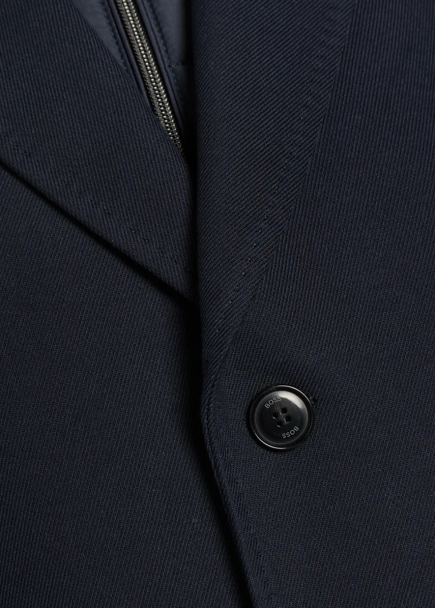 Layered cotton-blend coat
