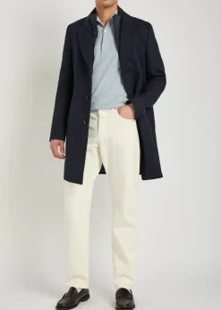 Layered cotton-blend coat