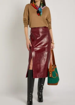 Layered-neck wool-blend jumper