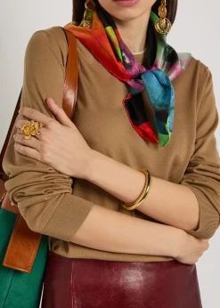 Layered-neck wool-blend jumper
