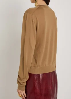 Layered-neck wool-blend jumper