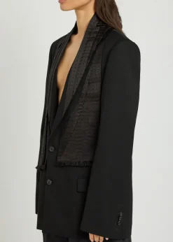 Layered silk and wool blazer