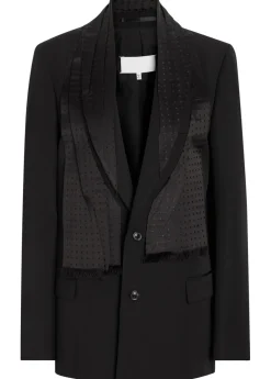 Layered silk and wool blazer