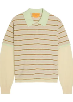 Layered striped cashmere rugby jumper