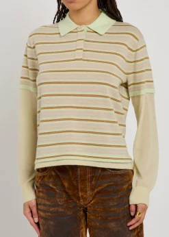 Layered striped cashmere rugby jumper