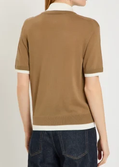 Layered wool polo top