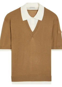 Layered wool polo top
