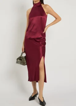 Leah halterneck satin top