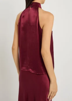 Leah halterneck satin top