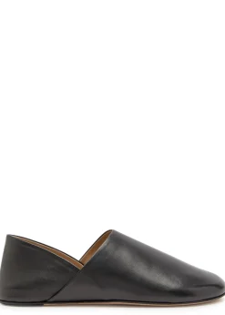 Leather babouche flats