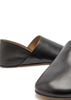 Leather babouche flats