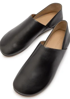 Leather babouche flats