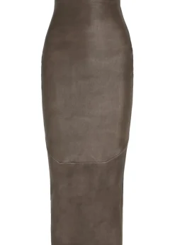 Leather-blend midi skirt