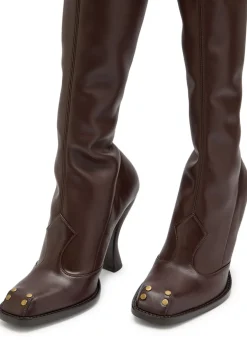 Leather knee-high boots
