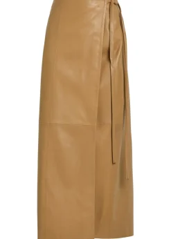 Leather maxi wrap skirt