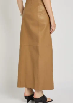 Leather maxi wrap skirt