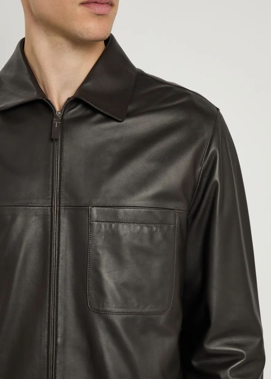 Leather overshirt