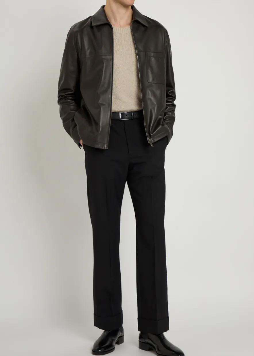 Leather overshirt