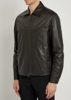 Leather overshirt