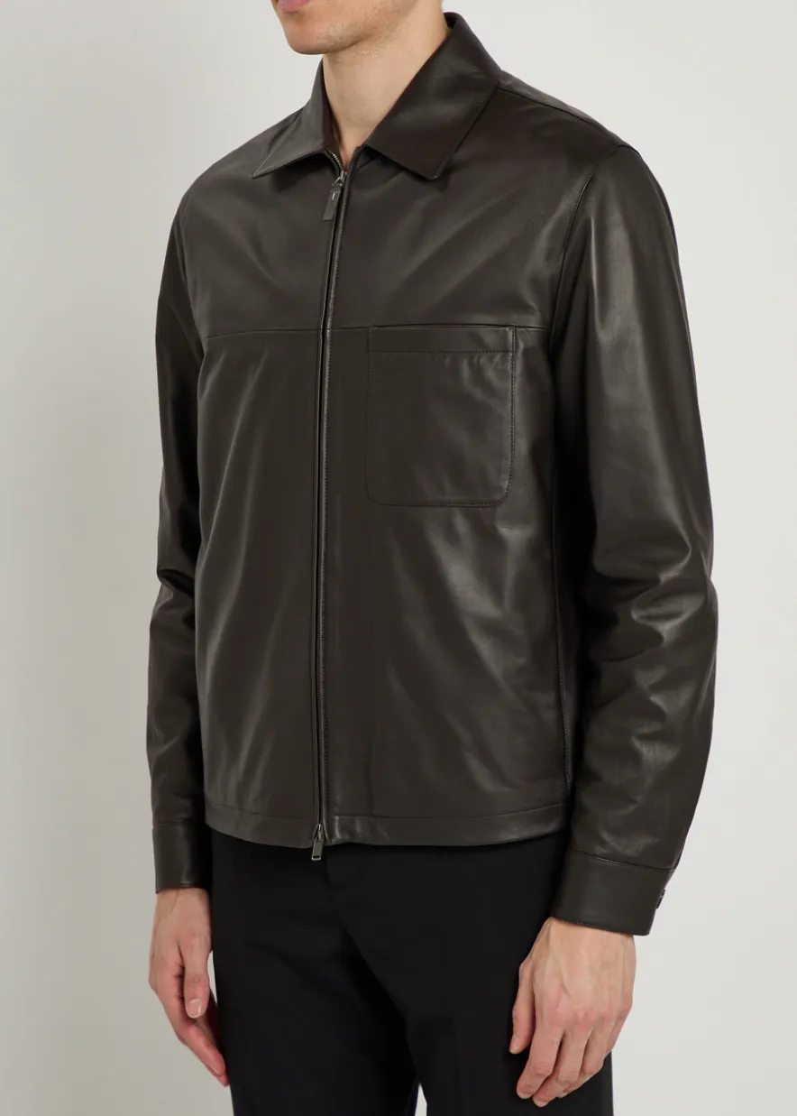 Leather overshirt